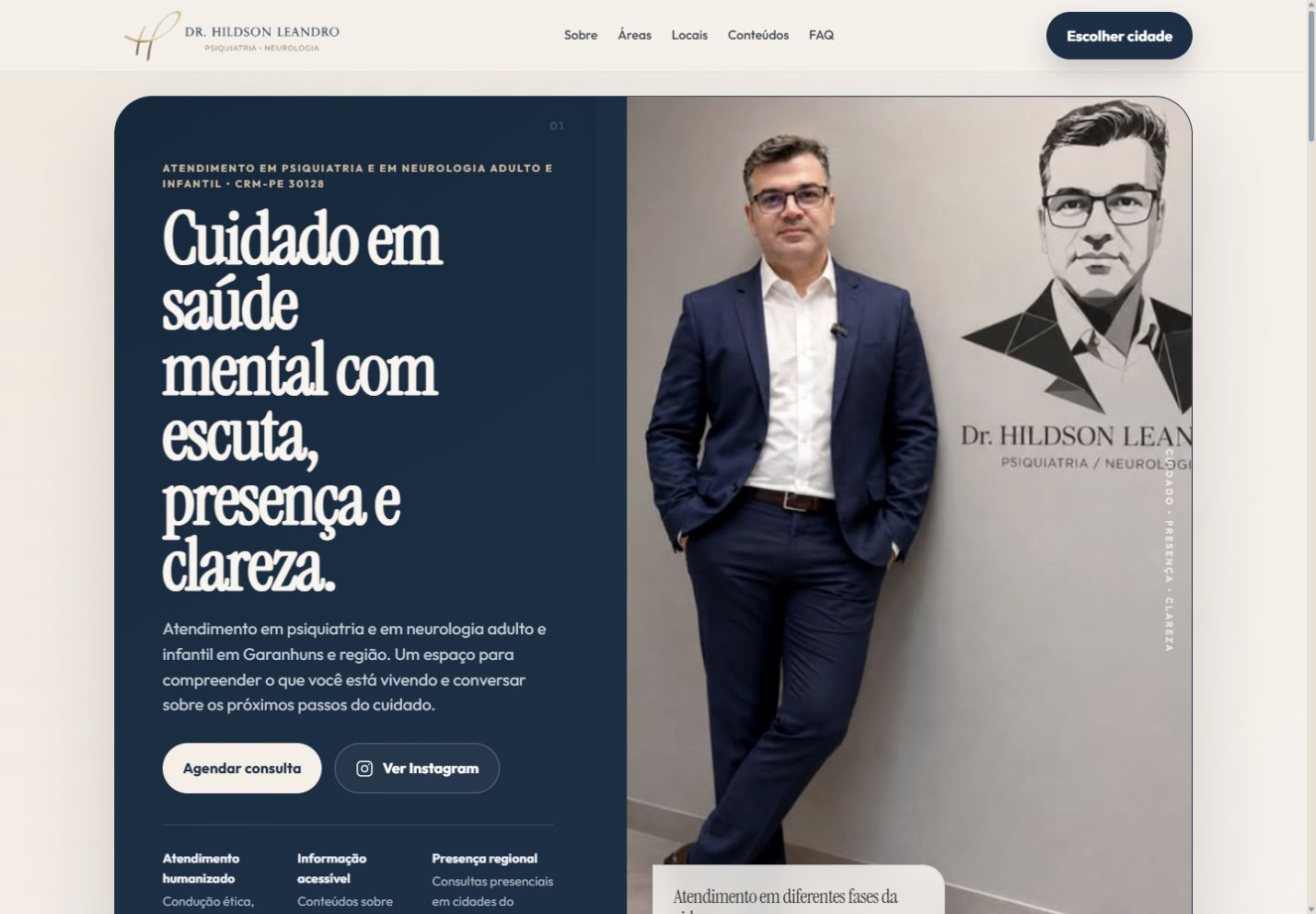 Captura real do website Dr. Hildson Leandro em desktop